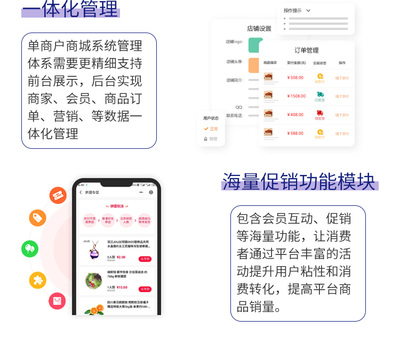 凱立行B2C單商戶商城管理系統定制開發可發布到iOS、Android、H5以及各種小程序